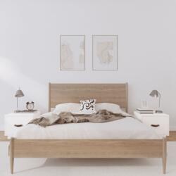 vidaXL Noptiere, 2 buc. , alb, 40x34x35 cm, lemn masiv de pin (818288)