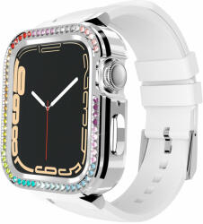 Kingxbar Apple Watch 2/3/4/5/6/7/8/9/SE 40/41/38mm Kingxbar Strarry óraszíj tokkal fehér