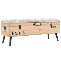 vidaXL Bancă de depozitare, 110 cm, lemn masiv de brad (339294)