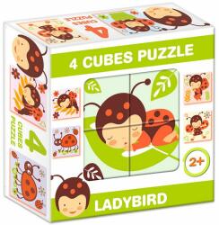 Dohány Mix Puzzle cu cuburi, 4 piese - Buburuză (599)