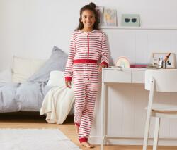 Tchibo Lány egyrészes pizsama, csíkos, piros Piros-törtfehér csíkos 158/164