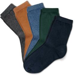 Tchibo 5 pár gyerek zokni szettben, színes 1x melírozott antracit, 1x barna, 1x melírozott kék, 1x sötétzöld, 1x sötétkék 31-34