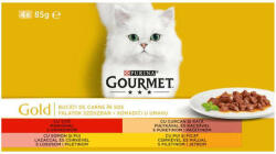 Gourmet Gold gustări în sos hrană umedă pentru pisici - Multipack (4 pachete | 4 x 4 x 85 g | 16 buc conserve) 1.36 kg