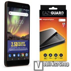 MyScreen EAZY GUARD DIAMOND GLASS előlap védő karcálló edzett üveg - FEKETE - 9H, 0.33 mm, A teljes kijelzőt védi - NOKIA 6.1 (2018)