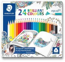 STAEDTLER Цветни моливи Щадлер Staedtler Johanna Basford Ergosoft, 24 цвята, метална кутия