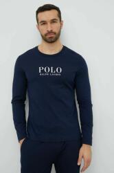 Ralph Lauren hosszú ujjú pamut pizsama felső sötétkék, nyomott mintás - sötétkék XXL