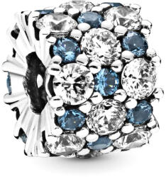 Pandora Moments Kék és áttetsző szikrázó ezüst charm - 798487C02 (798487C02)