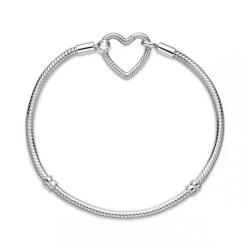 Pandora Moments Szívzáras ezüst kígyólánc karkötő - 599539C00-16 (599539C00-16)