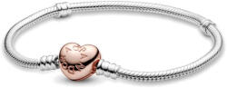 Pandora Moments Szív alakú zár rozé karkötő - 580719-16 (580719-16)