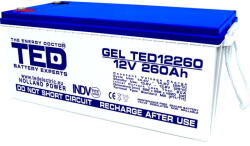 Ted Electric Acumulator Gel pentru UPS sau panouri fotovoltaice TED 12V 260Ah VRLA GEL TED12260 Deep Cycle (TED12260 260Ah TED003539)