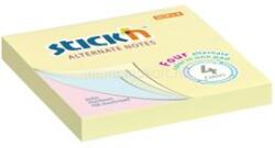 STICK N Stick`N 76x76mm 100lap 4 színű pasztell öntapadó jegyzettömb (STICK_N_21821) (STICK_N_21821)
