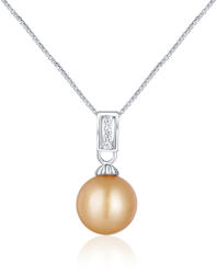 JwL Luxury Pearls Elegáns ezüst nyaklánc arany gyönggyel a Csendes-óceán déli részéből JL0734 - vivantis
