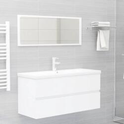 vidaXL Set mobilier de baie, 2 piese, alb, PAL (804899)