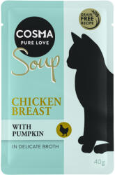 Cosma 24x40g Cosma Soup nedves macskatáp-Csirkemell & tök