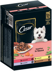 Cesar 48x100g Cesar hús- és zöldségválogatás szószban nedves kutyatáp