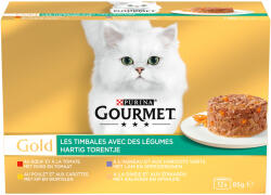 Gourmet 96x85 g Jumbopack: Gourmet Gold - rafinált ragu: Marha, csirke, bárány, pulyka & zöldség nedvestáp macskáknak