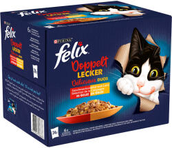 FELIX 48x85g Felix Fantastic duplán finom - húsválogatás nedves macskatáp