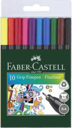 Faber-Castell Tűfilc készlet, 0, 4 mm, FABER-CASTELL "Grip", 10 különböző szín (TFC151610) - onlinepapirbolt