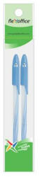 FlexOffice Golyóstoll, 0, 3 mm, 2 db/bliszter, kupakos, FLEXOFFICE "Candee", kék (FOGT027BLK) - onlinepapirbolt