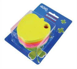 DONAU Öntapadó jegyzettömb, alma alakú, 400 lap, DONAU, vegyes neon színek (D7563) - onlinepapirbolt