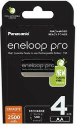 Panasonic Tölthető elem, AA ceruza, 4x2500 mAh Ni-MH, PANASONIC "Eneloop Pro (ELAKU17) - onlinepapirbolt