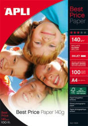 APLI Fotópapír, tintasugaras, A4, 140 g, fényes, APLI "Best Price (LEAA11804) - onlinepapirbolt