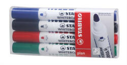 STABILO Táblamarker készlet, 2, 5-3, 5 mm, kúpos, STABILO "Plan", 4 különböző szín (TST6414)