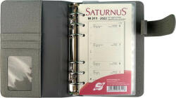 SATURNUS Kalendárium, gyűrűs, betétlapokkal, "M", műbőr, SATURNUS, "229", szürke-sárgászöld (NKM229SZS) - onlinepapirbolt