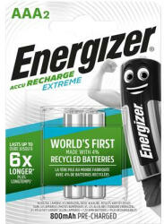 Energizer Tölthető elem, AAA mikro, 2x800 mAh, előtöltött, ENERGIZER "Extreme (EAKU10) - onlinepapirbolt