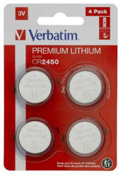 Verbatim Gombelem, CR2450, 4 db, VERBATIM "Premium (VECR24504) - onlinepapirbolt