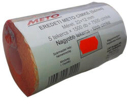 METO Árazógépszalag, 22x12 mm, METO, piros (ISM22P) - onlinepapirbolt
