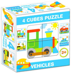 Dohány Mix Puzzle cu cuburi, 4 piese - Vehicule (599) Puzzle