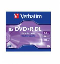 Verbatim DVD + R Dual Layer, dual layer, 8, 5 GB, 8x, acoperire AZO