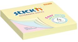 STICK N Stick`N 76x76 mm 100 lap 4 színű pasztell öntapadó jegyzettömb (21821) - officedepot
