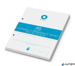 BOXER Gyűrűs könyv betét, A5, kockás, 50 lap, BOXER, fehér (7490126001) - alter