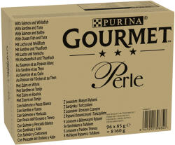 Gourmet Gourmet Megapack Perle 96 x 85 g - Somon & pește alb, Sardine ton, cod negru, de mare ton