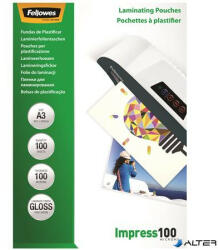Fellowes Meleglamináló fólia, 100 mikron, A3, fényes, 100 db, FELLOWES (5351205) - alter