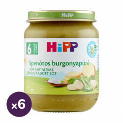 Hipp BIO spenótos burgonyapüré, 6 hó+ (6x125 g)
