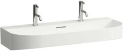 Laufen Sonar mosdó 100x42 cm kettő csaplyukkal, túlfolyó nélkül, matt fehér H8103477571151 (H8103477571151)