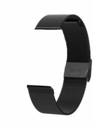 NO. 1 20mm Fekete Fém Okosóra szíj Fém csattal Cserélhető (Finom szövésű) (fband20)