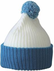 Daiber Căciulă tricotată cu pompom MB7540 - Albă / aqua | uni (MB7540-147160)