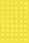 MOS Etikett címke színes kör 30 mm-es átmérő kerek sárga 54 db/ív, 25 ív/csomag