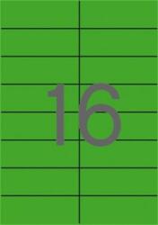 MOS Színes öntapadós etikett címke 105X37 mm zöld 16 db/ív, 25 ív/csomag