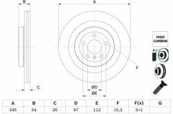 Bosch Disc frana BOSCH 0 986 479 F69 (0 986 479 F69) - automobilus