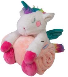 BabyMatex Pătură de copii Carol, cu jucărie din pluș unicorn, 85 x 100 cm