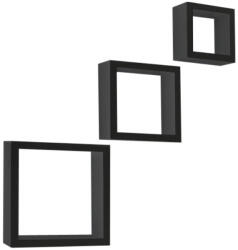 Mobikon Set 3 etajere mdf negru Kvadro 25.4x8.7x25.4 cm (0000203553deco)