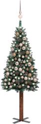 vidaXL Vékony karácsonyfa LED fényekkel és gömb szettel 180 cm (3077864)