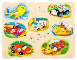 Fakopáncs Fogantyús fa forma puzzle - járműves (0052)