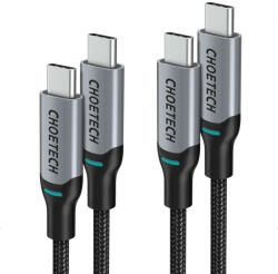 Choetech 2xUSB-C/USB-C kábel, gyorstöltés, 100W, 5A 180 cm, fekete