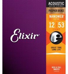 Elixir 16052 Phosphor Bronze NanoWeb 12-53 Light akusztikus gitárhúr